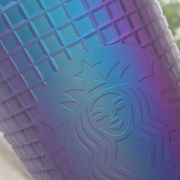 Beautiful Iridescent Unicorn Soft Touch Grid Starbucks 24oz Cold Cup Tumbler - Picture 14 of 16